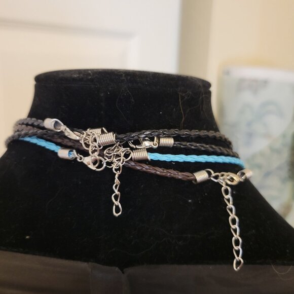 Lot of 4 Glass Heart Bead Corded Necklaces - Picture 11 of 13